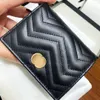 With box marmont Wallets Genuine Leather purses ID card holders classic flap luxurys designer mens Women fashion small Coin purses holder Interior Key Cover Wallet