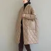 Женские траншевые пальто зима вниз по хлопковым женщинам 2023 теплые длинные парки свободные женские куртки
