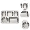 Plates Divided Plate Trayfood Steel Stainless Dinner Trays Portion Serving Control Kids Adults Compartment Lunch Eating Meal