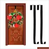 Décorations de Noël New Creative Metal Wreath Hanger Over The Door Hooks Garland Holders Seasonal Home Storage Organizer Drop Deli Dhrto