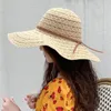 Brede rand hoeden damesstro hoed kanten sunbonnet strand outdoor reizen sunhat zomer grote opvouwbare pet chapeu