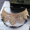 Gioielli per capelli da sposa Barocco Vintage Color oro Champagne Diademi da sposa Accessori per corona Crystal Pageant Queen Diadem 230112