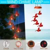 Dekorativa figurer 6Led Solar Mobile Light Colorful Cardinal Intelligent Optical Control Sensor Moisture Proof Wind Chime Garden