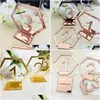 Party Favor 9cm Hexagon Table Number Signs Wedding Birthday Mirror Gold/Sier/Rose Gold Akryl Centerpiece Decoration Drop Delivery Dhude