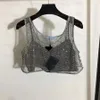 Kırpılmış Kadın T Gömlek Üçgen Rozet Taklidi Tasarım Yelek INS Moda Sokak Stili Tankları Tops