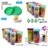 Other Kitchen Tools Red Pink Green Colored Plastic Mason Jar Lids For Ball Regar Mouth Wide Bpa Food Grade Storage Caps Drop Deliver Dhex2