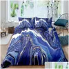 Comforters Sets Nordic Duvet Er 3D Marble Print Bedding Set Pillowcase No Bed Sheet Single Double Queen King 220X240 Quilt Ers Dro Dhgaf