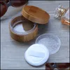 Packing Boxes 30 Ml Empty Powder Case Bamboo Cosmetic Jar Makeup Loose Box Container Holder With Sifter Lids And Puff Drop Delivery Ot61Z