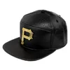 Cappellini da baseball da uomo con fibbia per cintura da baseball in osso, cool P, lettera a tesa piatta, cappello da donna, moda nero rosso dorato Hip Hop Skateboard Snapback