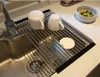 Dish Racks verstelbare gootsteen drainers afvoermand keuken organisator roestvrij staal over uitbreidbaar droogrek 230111