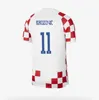 2022 Croacia Modric World Cup Soccer Jersys 국가 대표팀 Mandzukic Perisic Kalinic 22 23 크로아티아 축구 셔츠 Kovacic Ramaric 남자 아이 키트 유니폼