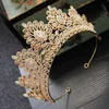 Gioielli per capelli da sposa Barocco Vintage Color oro Champagne Diademi da sposa Accessori per corona Crystal Pageant Queen Diadem 230112