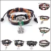 Bracelets à breloques Bracelet en cuir Bracelets en perles Infinity Charms Drop Delivery Jewelry Dhjcv