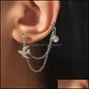 Ear Cuff S2375 أزياء أزياء مجوهرات مقطع سالون السنونو سلسلة Onepiece Stud arrings C3 إسقاط التسليم dhyn6