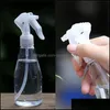 Pulverizadores 200Ml Botella de aerosol transparente portátil Planta de mano Pulverizador de agua Limpiador de aceite esencial Líquido Atomizador Hogar Jardín Riego T Dh1A7