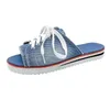 Canvas Sandals 2023 Summer Slippers kvinnors plattformade lågklackade skor LA 59