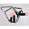 Female sex toys Adult products wearing penis lesbian pants double headed three head mouth plug female masturbation device