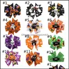 Feest gunst baby halloween grosgrain lint bogen met clipmeisjes chind spook pompoen kinderen meisje pinwheel haar clips haarpin accessori othxk