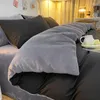 Juegos de cama Invierno Cristal Terciopelo Cálido Juego de funda nórdica Edredón de felpa no estático Funda de almohada Textiles para el hogar Tamaño completo