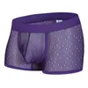 Mutande Uomo Sexy Lingerie Pantaloncini vuoti trasparenti U Convex Pouch Boxer Slip Mesh Trunks Biancheria intima Mutandine