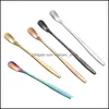 Spoons Stainless Steel Coffee Spoon Honey Scoop Cocktail Bar Drink Stirrer Water Drop Mixing Bartender Tools Kitchen Accessories Tab Otlku