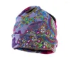 Berretti 1 PZ Moda Donna Berretti Berretti Primavera Beanie Cappello Stampato Anacardi Fiore Casual Design Morbido Foulard 3 Way To Wear Bonnet