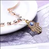 Charm Bracelets Bangles For Women Palm Bracelet Style Gold Rhinestone Evil Eye Hamsa Hand Jewelry Bangle Drop Delivery Dhlo0