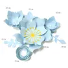 Decorative Flowers Handmade Light Blue DIY Paper Leaves Set For Party Backdrops Decorations Baby Girl Nursery Wall Art Deco Craft Floral