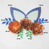 Decoratieve bloemen kartstock bronzen diy papieren bladeren oren ingesteld voor bruiloft evenement achtergronden decoraties kinderkamer muur deco video