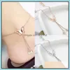 Anklets Temperament Butterfly Single Drill Tassel For Girl Women Korean Fashion Accessories Wholesale Drop Delivery Jewelry Dhlge