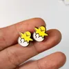 Pendientes de madera para mujeres y niñas, pendientes pequeños con estampado de huevos de animales bonitos, joyería de madera a la moda, regalos de Pascua