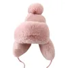 Bérets hiver oreillette chapeau mode femme chaud boulochage résistant filles tricoté Ushanka casquettes adulte dame escalade livraison directe