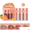 Lip Gloss 4 Colors Mini Lipstick Conjunto Veet Matte Glaze Tinting Tingindo Cosméticos de umidade NÃO ENGENSA DOPAÇÃO DE FRUTAS DAPA DOVE