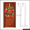 Décorations de Noël New Creative Metal Wreath Hanger Over The Door Hooks Garland Holders Seasonal Home Storage Organizer Drop Deli Dhrto