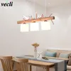 Lampes suspendues en bois, design moderne, luminaire décoratif d'intérieur, idéal pour un Restaurant, un Bar, une chambre à coucher ou une cuisine, Design nordique