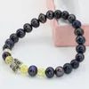 Link Bracelets High Grade Black Original Design 7-8mm Natural Pearl Round Beads Strand