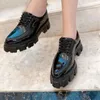 2023 Damen Kleid Schuhe Reise Mode Frauen Schnürung Karree Casual Sneaker 100% Leder Gym Dicker Unterer Schuh Designer Plattform Dame Turnschuhe Größe 35-40