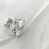 REAL 925 Sterling Silver Stud Earrings Classic 6-8mm runda simulerade diamantörhängen för kvinnor bröllop ädelsten smycken kvinnliga män