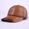 Ball Caps Genuine Wholesale Leather Baseball Cap Men Women Black Cowhide Hat Snapback Adjustable Autumn Winter Real Peaked Hats