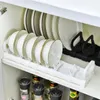 Dish Racks Kitchen Storage Rack Plastic Plate Organizers Pot Lid Holders Cooking s Holder Stand Organizer Accessories 230111