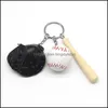 Party Favor Baseball KeyChain Key Chains Sport Game Souvenir Fashion Men utomhus ryggs￤ck h￤ngsmycken kvinnor v￤ska dekorationer droppe delive otbl4