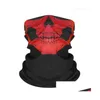 Masques de fête Halloween Skl Squelette Black Motorcycle MTI MTI Fonction du chapeau Swarf Nou Sport Face Winter Ski Masque Dro DH7EF