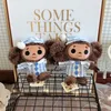 Pluche poppen schattig cheburashka speelgoed grote ogen aap met kleding zacht Rusland anime baby kinderen slaap sweede speelgoed voor kinderen 230111