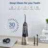 Oral Irrigators Andra hygien Portable Irrigator med resväska Vattenflosser USB -uppladdningsbara 6 munstycken Jet 300ml Tank IPX8 Proof 221215