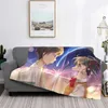 Blankets Your Name Anime Comet Blanket Coral Fleece Plush Kimi No Na Wa Mitsuha Taki Lightweight Thin Throw For Sofa Bedspread