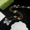 Designer Butterflys Bracelets Calhas de ouro para homens Jóias de jóias Cadeia de moda Bracelete dourado Mens colares de luxo 2301125D