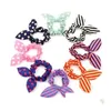 Acessórios para cabelos Kids e Lady Head Band fofo polka dot Bow Rabbit Ears Bands com estilos de rabo de cavalo elástico e elástico DH4PT