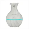 Andra hush￥llens sundries 130 ml LED Essential Oil Diffuser Fuidifier USB Aromaterapi tr￤korn Vase Aroma 7 Colors Lights For Home Dhufv