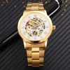 Armbanduhren Herren Skelettuhren Luxus Gold Mechanische Uhr Edelstahlband Automatik Arloji Pria Relojes