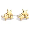 Stud Pentagram ￶rh￤ngen pl￤terade Sier/Gold Party Wedding Punk Earring Tassel Star Drop Leverans smycken DHD2K